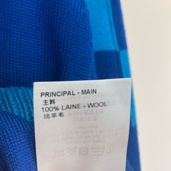 Louis Vuitton Sweater Wool Zipup Jacket Blue LV Knit Damier Mens Large Virgil - Picture 13 of 15